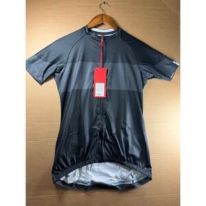 Cuore Womens XL Cycling Jersey Black‎ Full Zip Short Sleeve Race Bike NWT